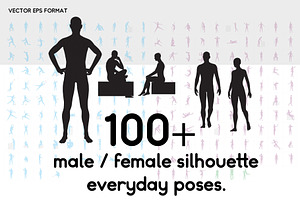 100+ male / female silhouette poses