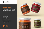 Jam Jar Mockup Set | Label Design, a Cups & Container Mockup by Deeplab (Thumbnail 1 of 14)