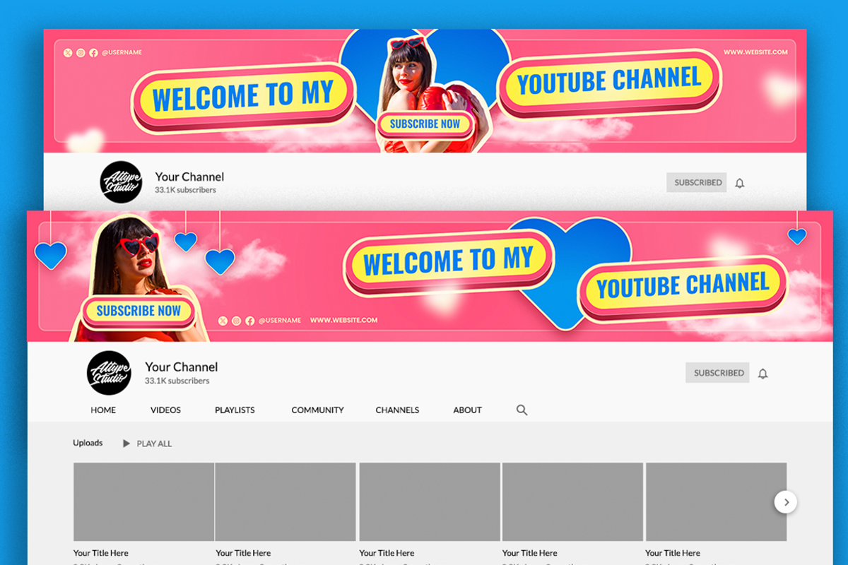 Valentine's Day Vlog Youtube & Canva, a Social Media Template by Attype (Photo 2 of 5)