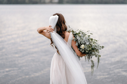 Bride with bouquet featuring bride, wedding, and bouquet, a Person Photo by Bondart Photography