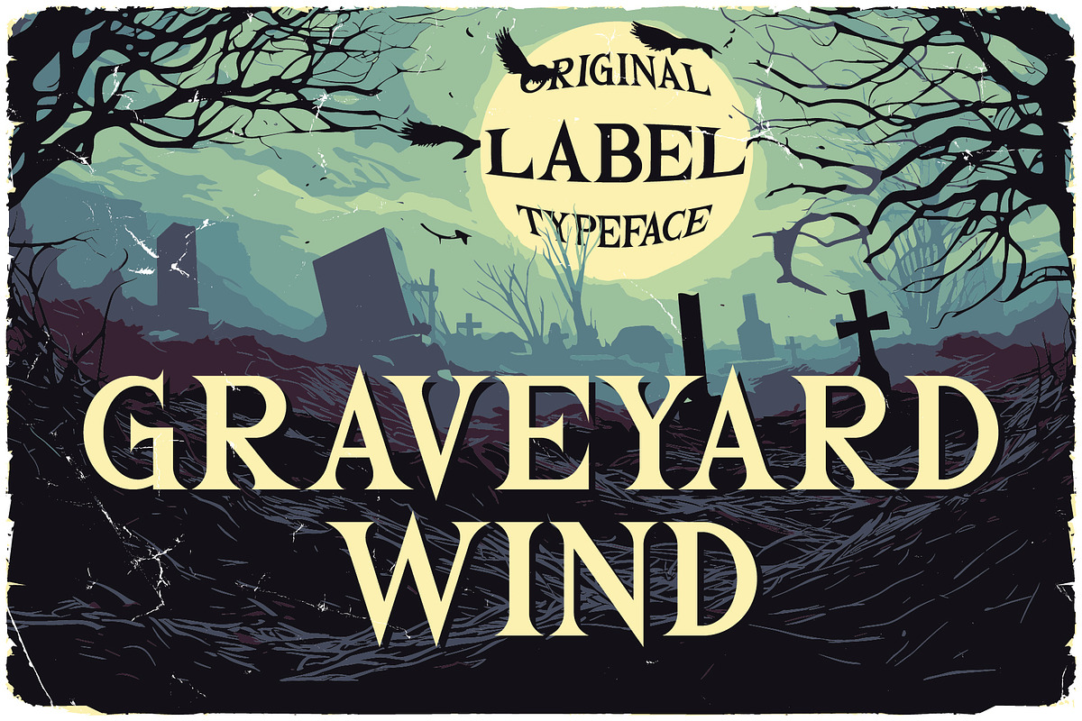 Graveyard Wind label font, a Blackletter Font by VozzyStock (Photo 1 of 5)