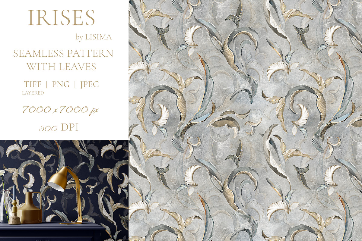 IRISES floral seamless patterns, a Pattern Graphic by Lisima (Photo 5 of 14)