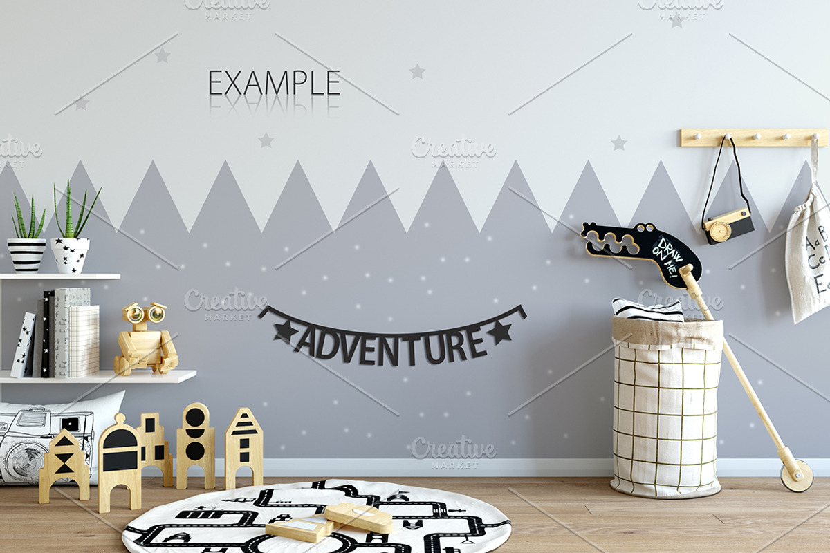 KIDS WALL & FRAMES Mockup Bundle - 2, a Print Template by Yuri-U (Photo 5 of 43)