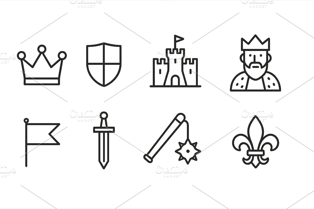 Collection of historical medieval, an Object Illustration by ZinetroN