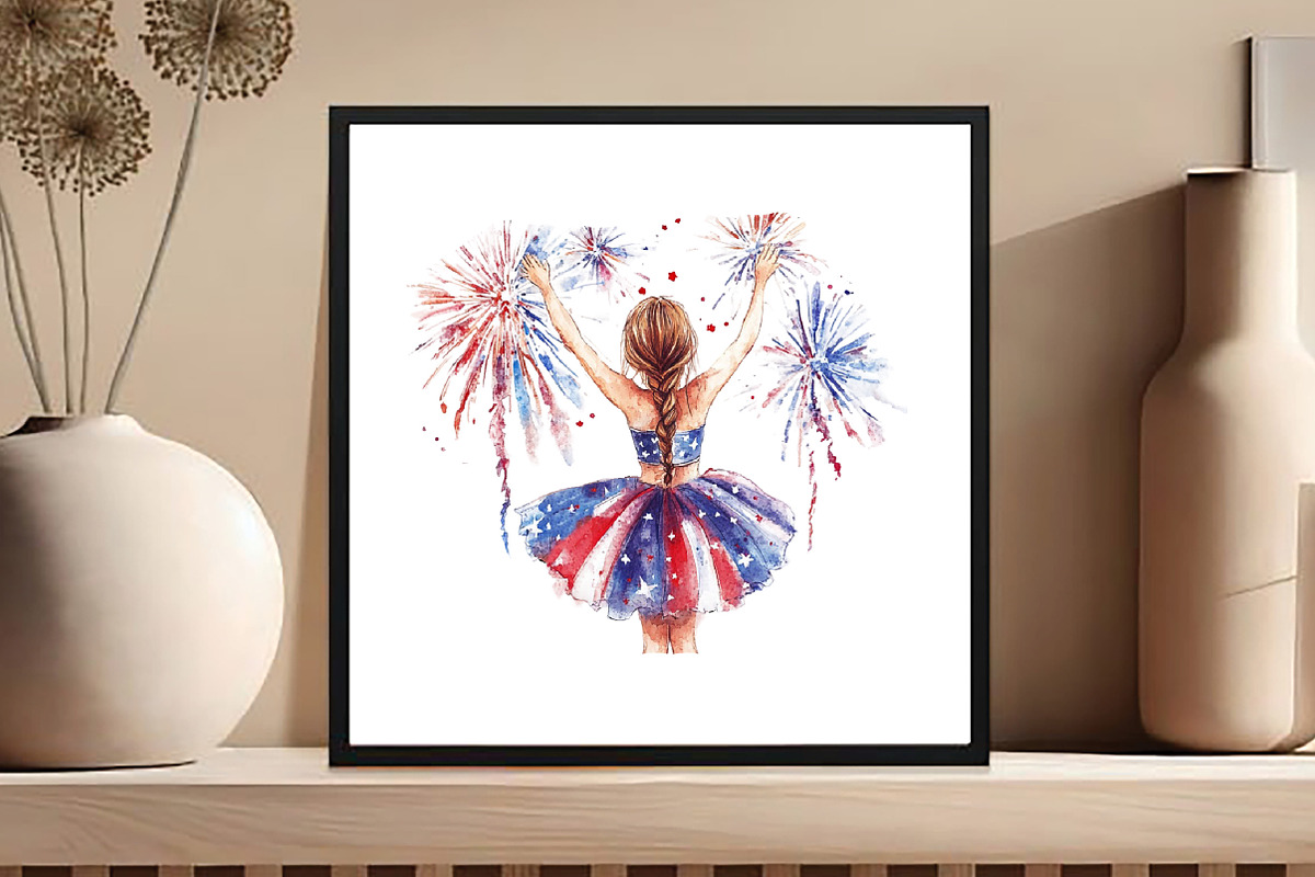 4TH July Girls Clipart, an Illustration by DreamCafeArt (Photo 5 of 7)