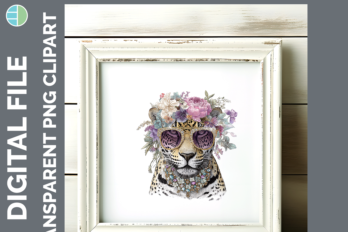 Boho Glam Wildcat Clipart, 22 PNG, an Animal Illustration by Enliven Designs (Photo 6 of 8)