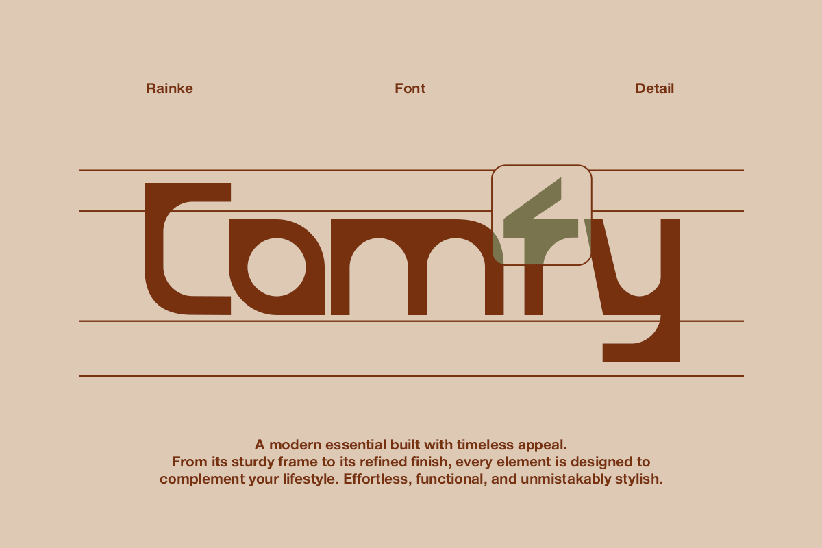Rainke - Modern Furniture Brand Font, a Sans Serif Font by Pandeka Studio (Photo 7 of 9)