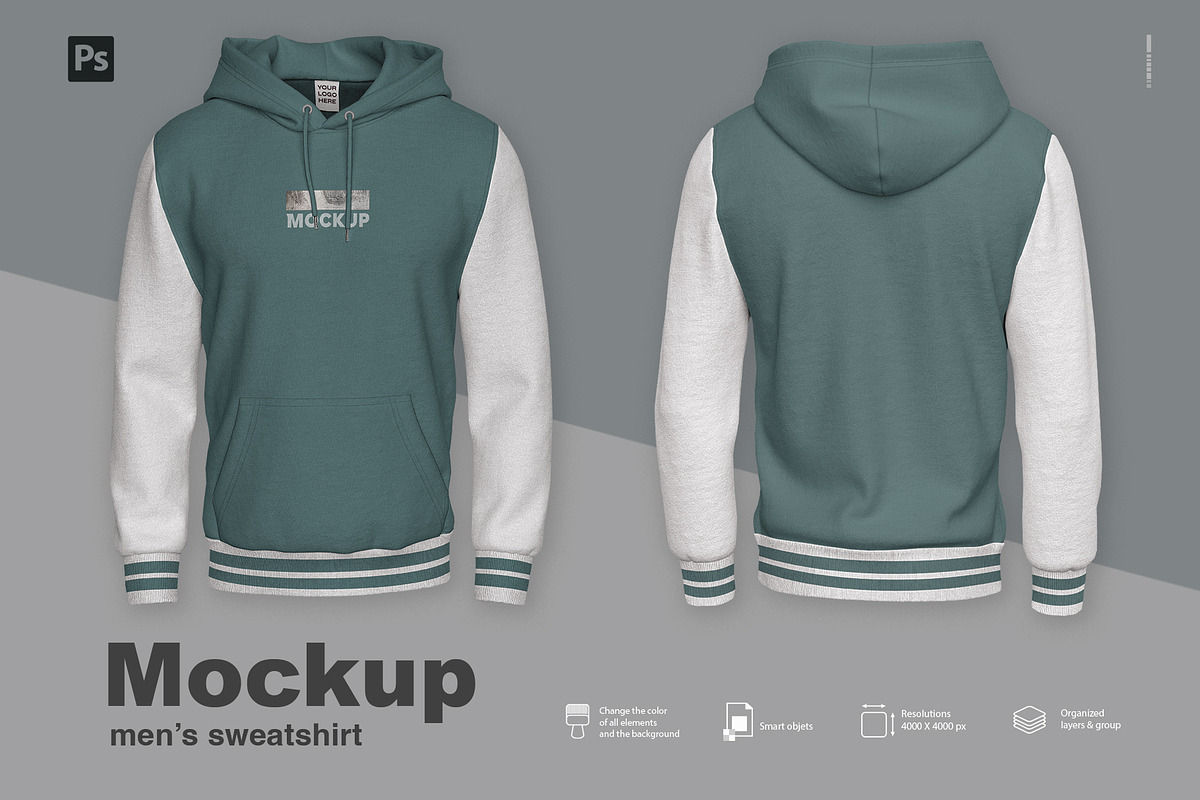 Men's Hoodie Mockups, a Hoody Mockup by Irena Matiash shop (Photo 1 of 3)