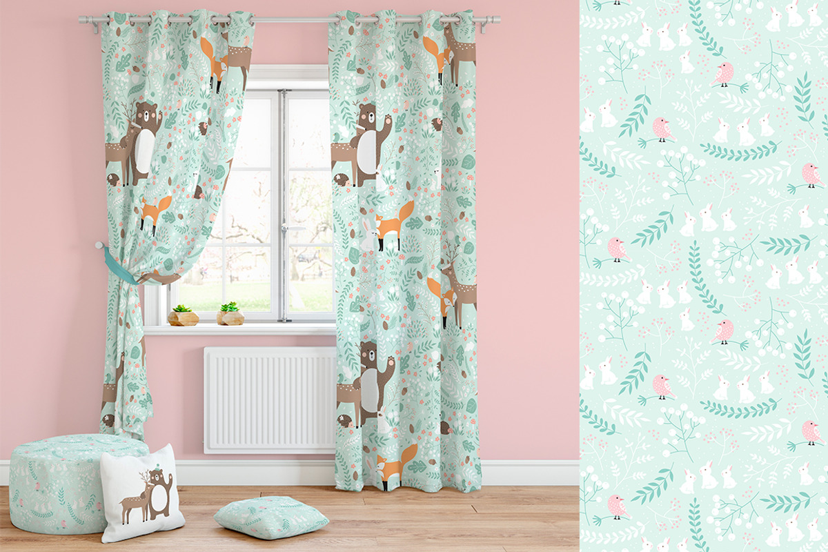 Forest Friends clipart and pattern, a Pattern Graphic by Inna Moreva (Photo 2 of 4)