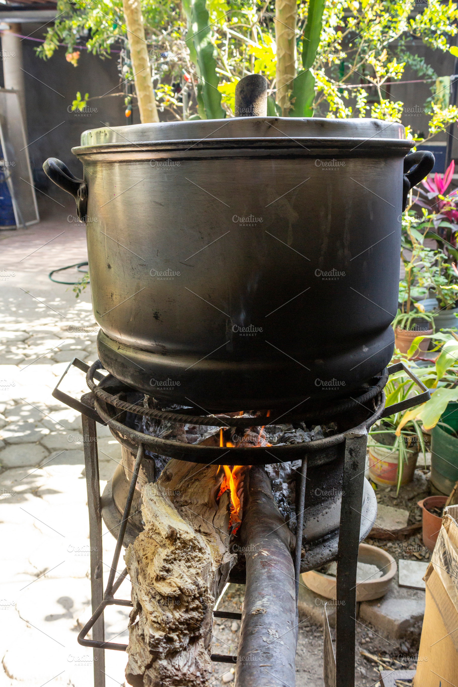 cooking delicious pozole, cooking delicious and traditional whit, a Food & Drink Photo by Mexico stock images