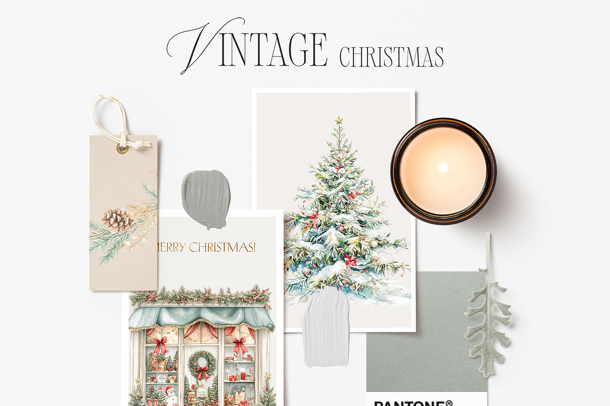 Vintage Christmas Clipart Collection, a Seasonal Illustration by studioequinox (Photo 8 of 8)