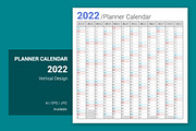 Calendar 2022 Planner Simple Style, a Stationery Template by WORAKAMON Design Studio (Thumbnail 1 of 5)