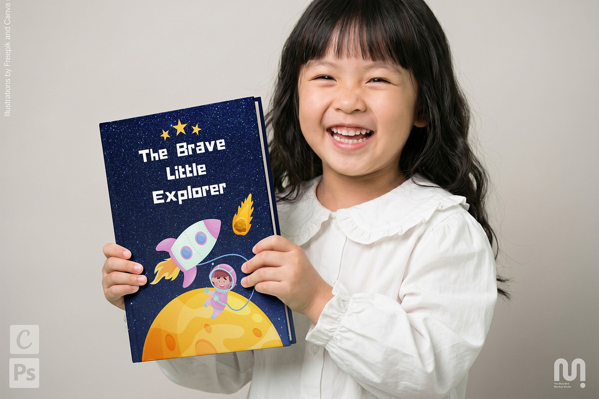 8.5x11 inch Kids Book Mockup, a Books & Magazine Mockup by The Blue Bird (Photo 3 of 10)