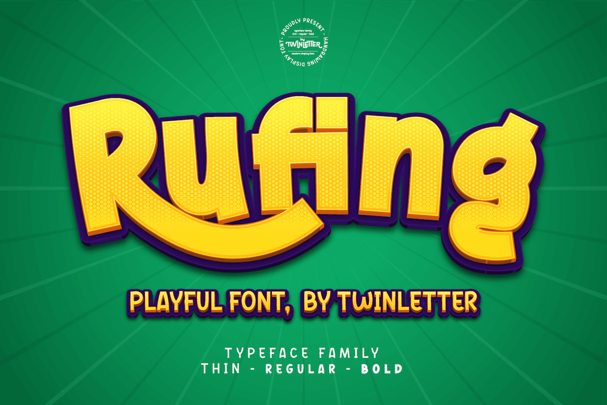 Rufing, a Sans Serif Font by twinstd (Photo 1 of 11)