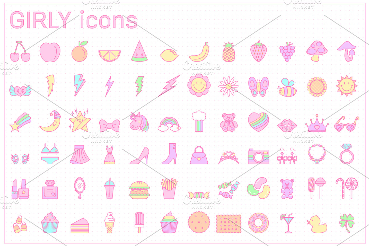 Girly icons, an Outline Icon by faitotoro (Photo 1 of 2)