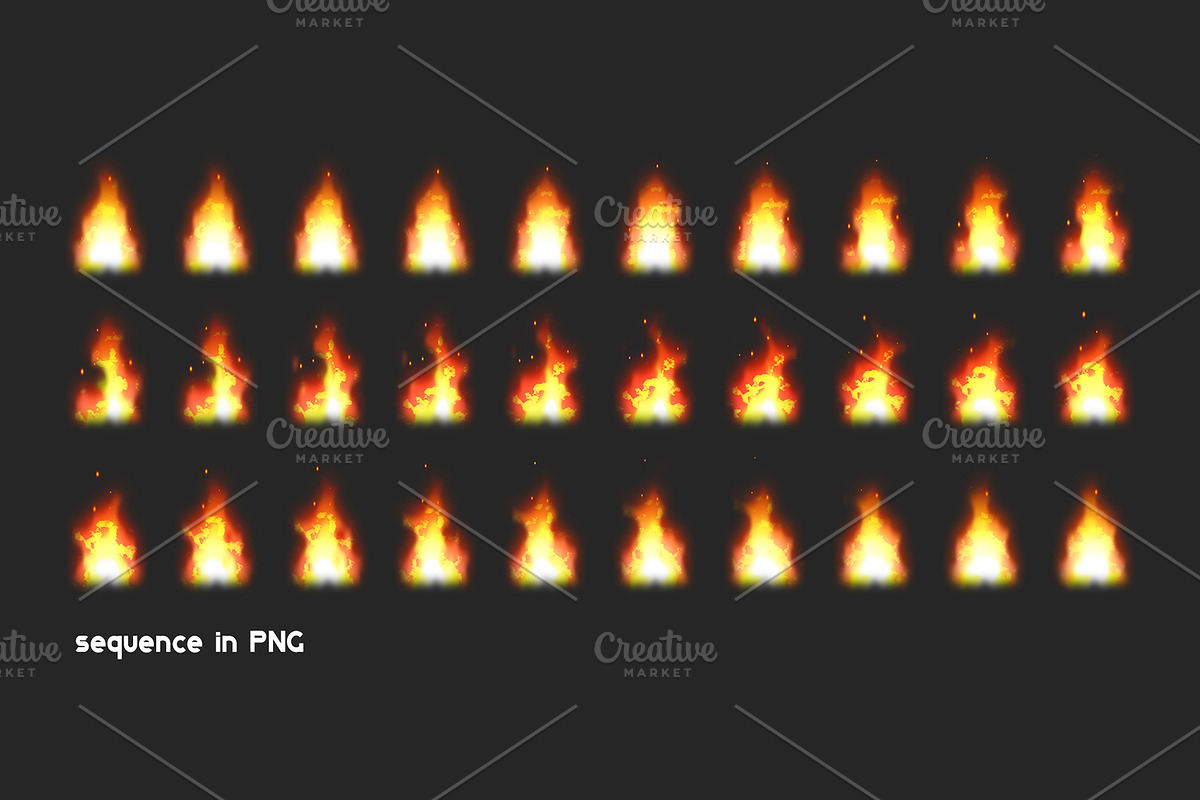Fire 2d FX Package, an Object Graphic by Olga Ryzychenko
