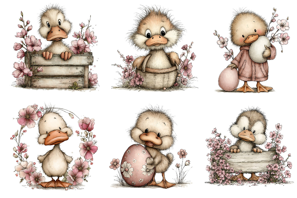 Whimsical Easter Duck Clipart Bundle, an Illustration by Dream Creation (Photo 6 of 7)
