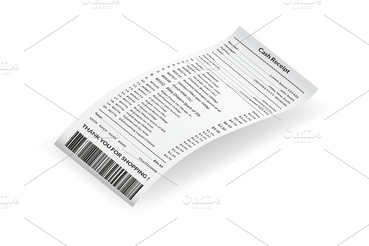 Payment check or receipts with, a Finance Illustration by the8monkey