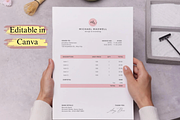 Invoice Template Printable Pink, a Card Template by Climbwithelevator (Thumbnail 2 of 10)