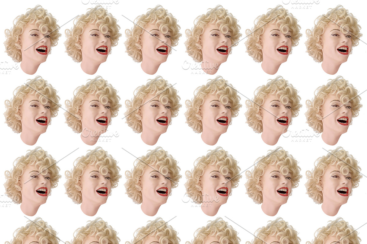 Marylin monroe head motif seamless pattern, a Pattern Graphic by DanFLCreativo