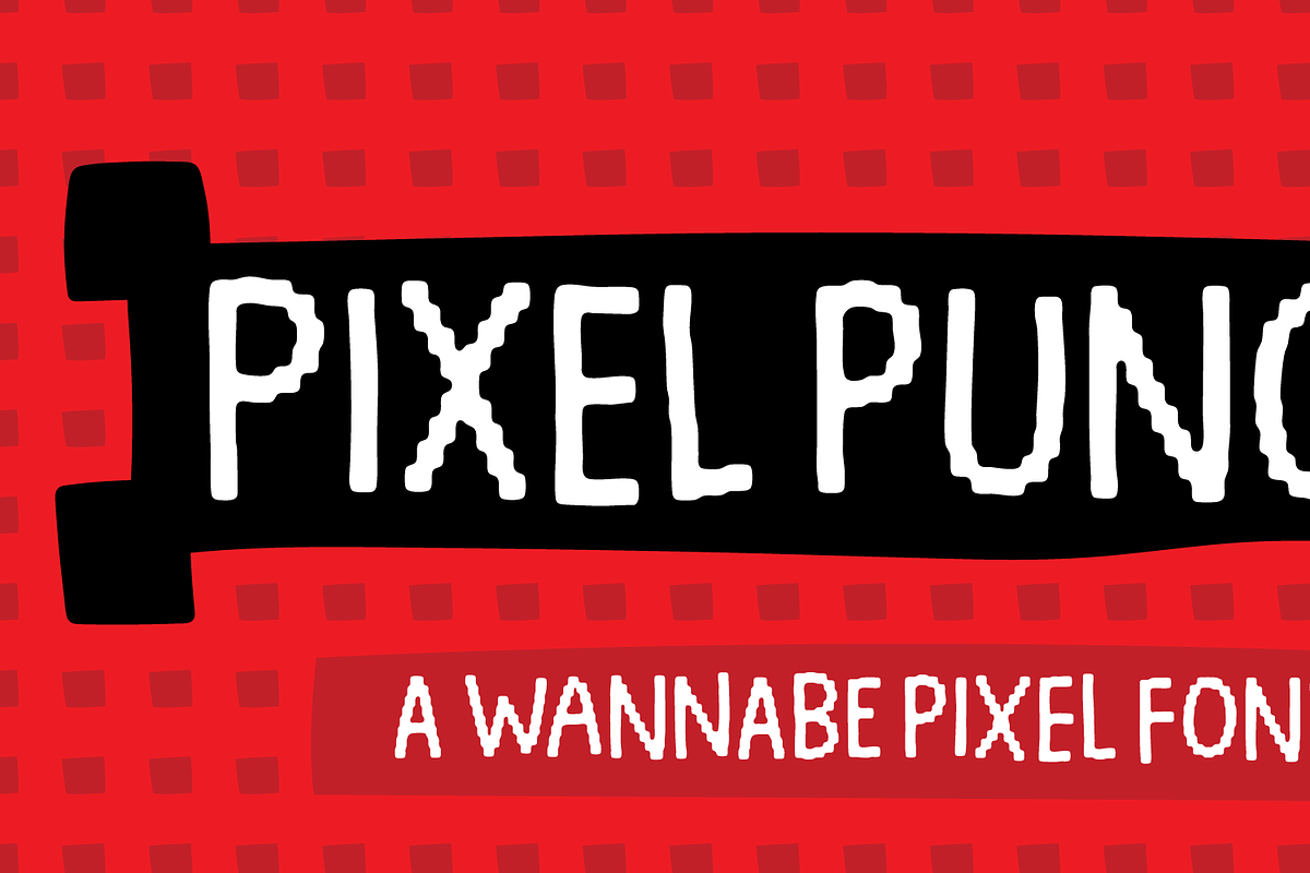 Pixel Punch - a wannabe pixel font!, a Sans Serif Font by pizzadudedotdk (Photo 1 of 10)