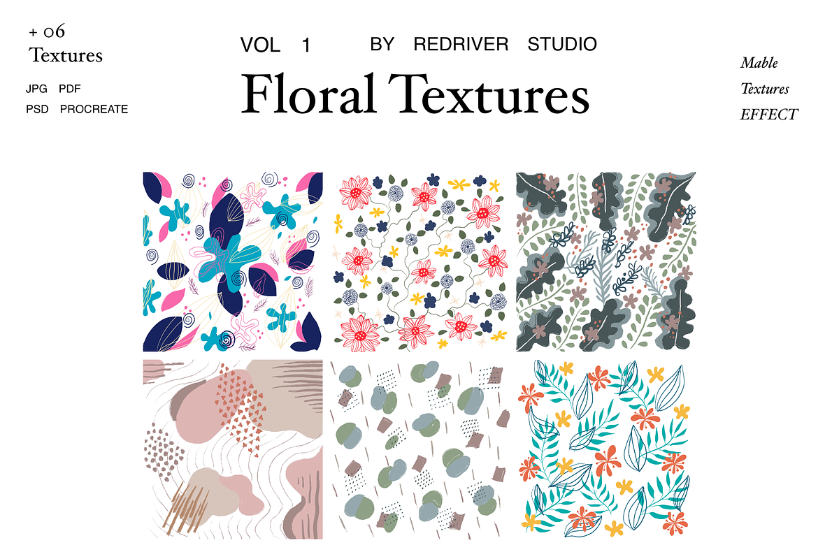 Floral Textures Vol 1, a Texture Graphic by RedRiver Studio (Photo 6 of 6)
