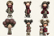 Whimsical Girls Clipart Bundle, an Illustration by DreamCafeArt (Thumbnail 4 of 8)