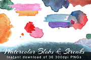 Watercolor Blobs and Streaks, a Texture Graphic by Tubigan Art (Thumbnail 1 of 3)