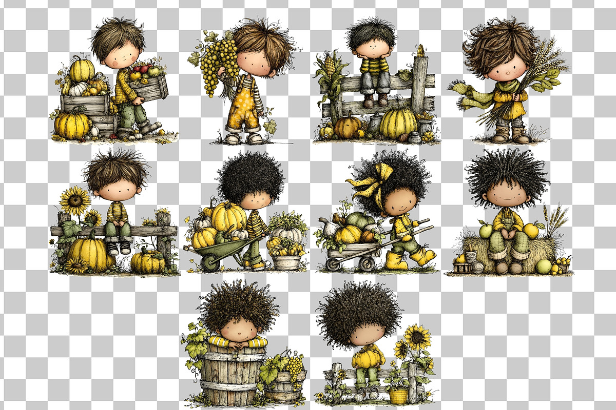 Autumn Boy Watercolor Clipart PNG, a Person Illustration by Nicolle's Colorful Art (Photo 4 of 4)