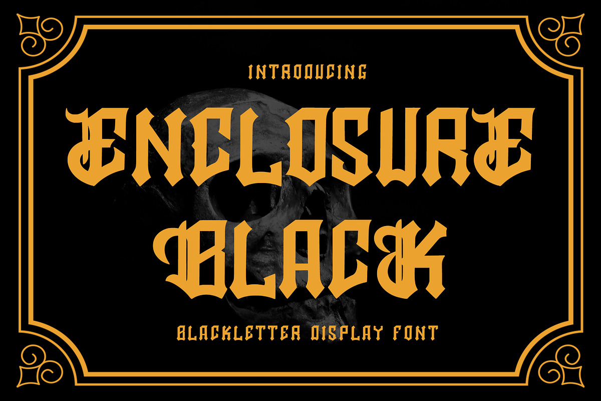 EnclosureBlack - Blackletter Font, a Blackletter Font by AQR Studio (Photo 1 of 9)