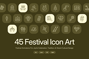 Animated Festival Icon Art Set, an Outline Icon by Prosymbols (Thumbnail 1 of 4)