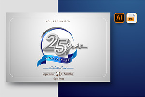 Anniversary Logo And Greeting Card