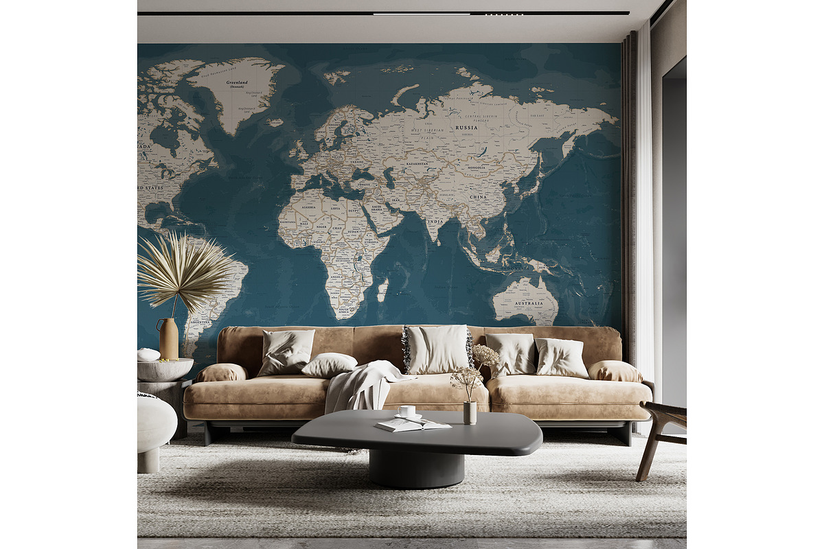 Vector World Map - Large&Detailed, a Decorative Illustration by PorcuPen Works (Photo 7 of 8)