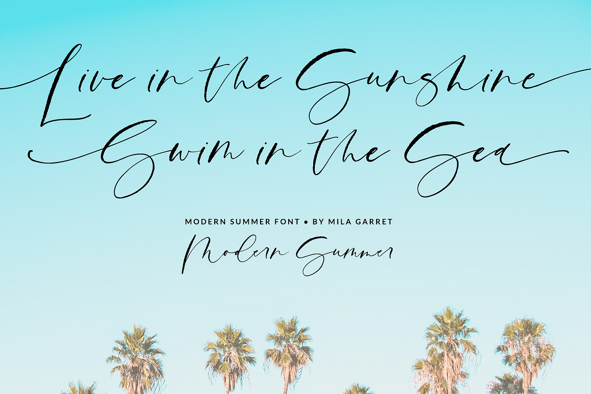 Modern Summer Calligraphy Logo Font, a Script Font by Mila Garret (Photo 2 of 14)