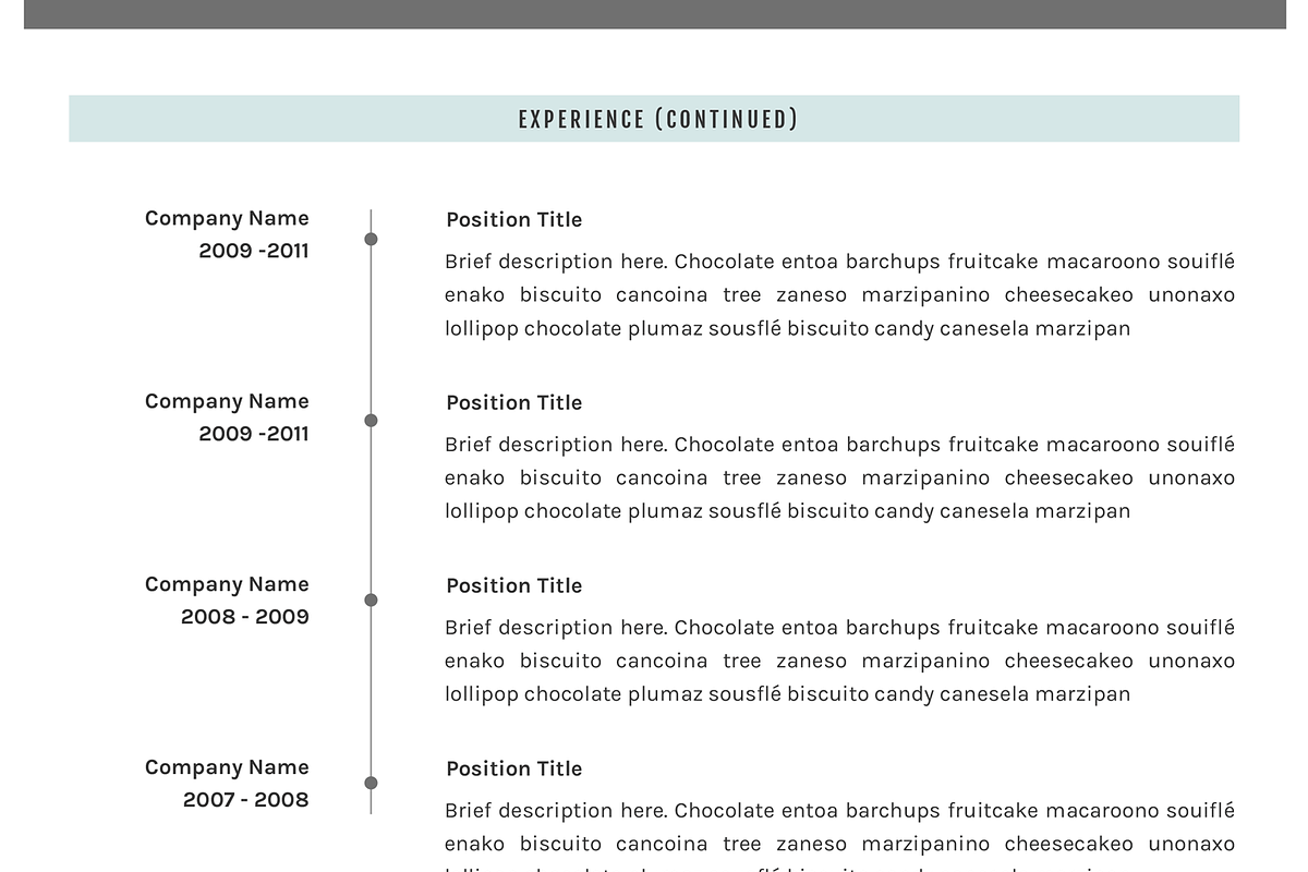 Resume Template CV Template -Word, a Resume Template by GResume (Photo 7 of 7)