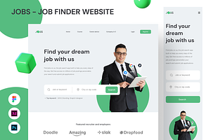 Job Finder Website Homepage, a Landing Page Template by SLAB! Design