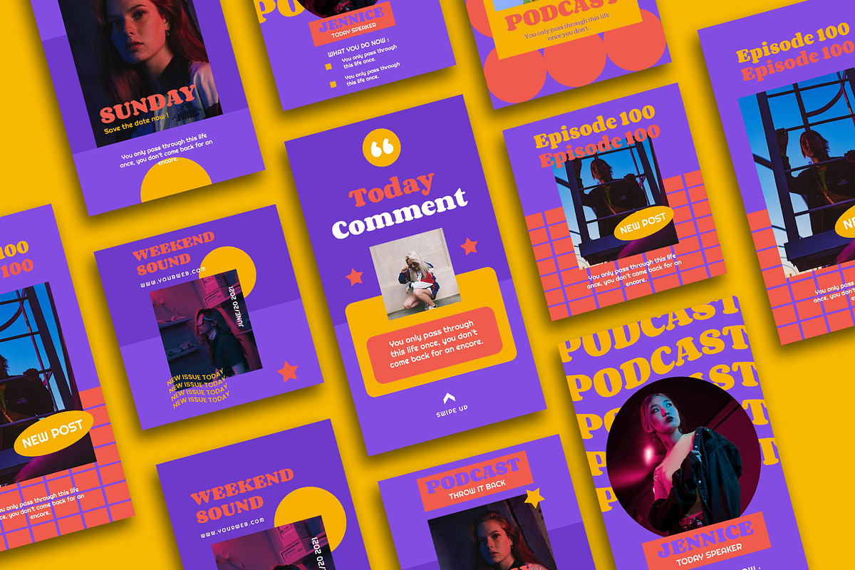 Justinea Instagram Template, a Social Media Template by Creatchees.std (Photo 3 of 5)