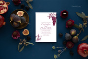 Burgundy Grapes Wedding Invitation, an Invitation Template by Encre Studio (Thumbnail 2 of 5)