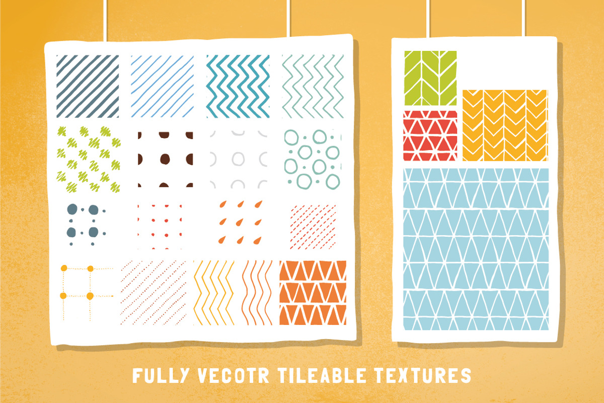Retro hand-draw patterns (ai + ps) preview 3