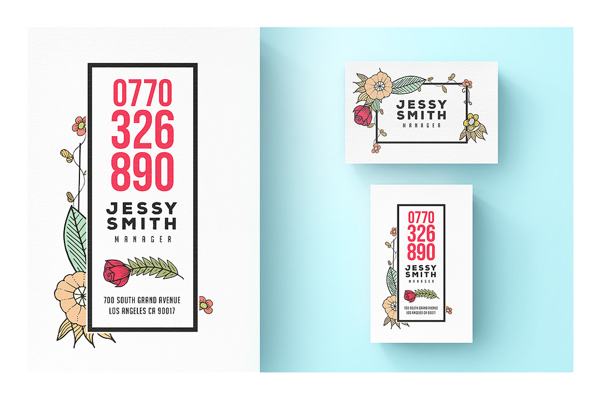 Floral Business Card, a Business Card Template by FlatlineRo (Photo 1 of 3)