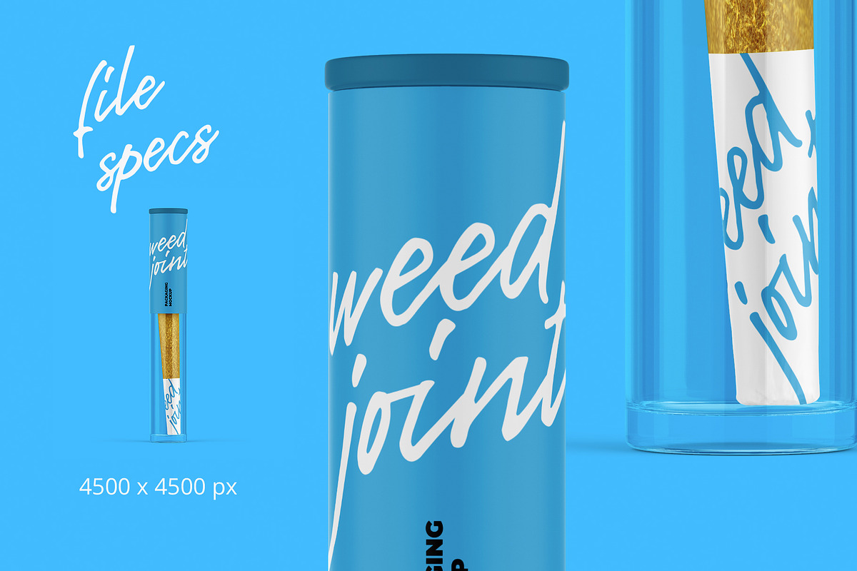 Weed Joint Pre-Roll Tube Mockup, a Product Mockup by easymock 2 (Photo 2 of 9)