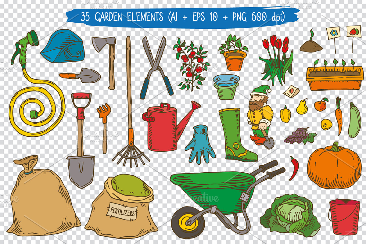 Garden Elements Collection, an Object Graphic by DeepFuze (Photo 2 of 4)