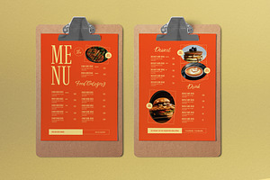 Brown Retro 1970's Food Menu, a Flyer Template by graphicook