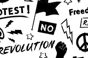 Hand Drawn Protest And Demonstration, a Background Graphic by Black White Mouse Design (Thumbnail 3 of 4)