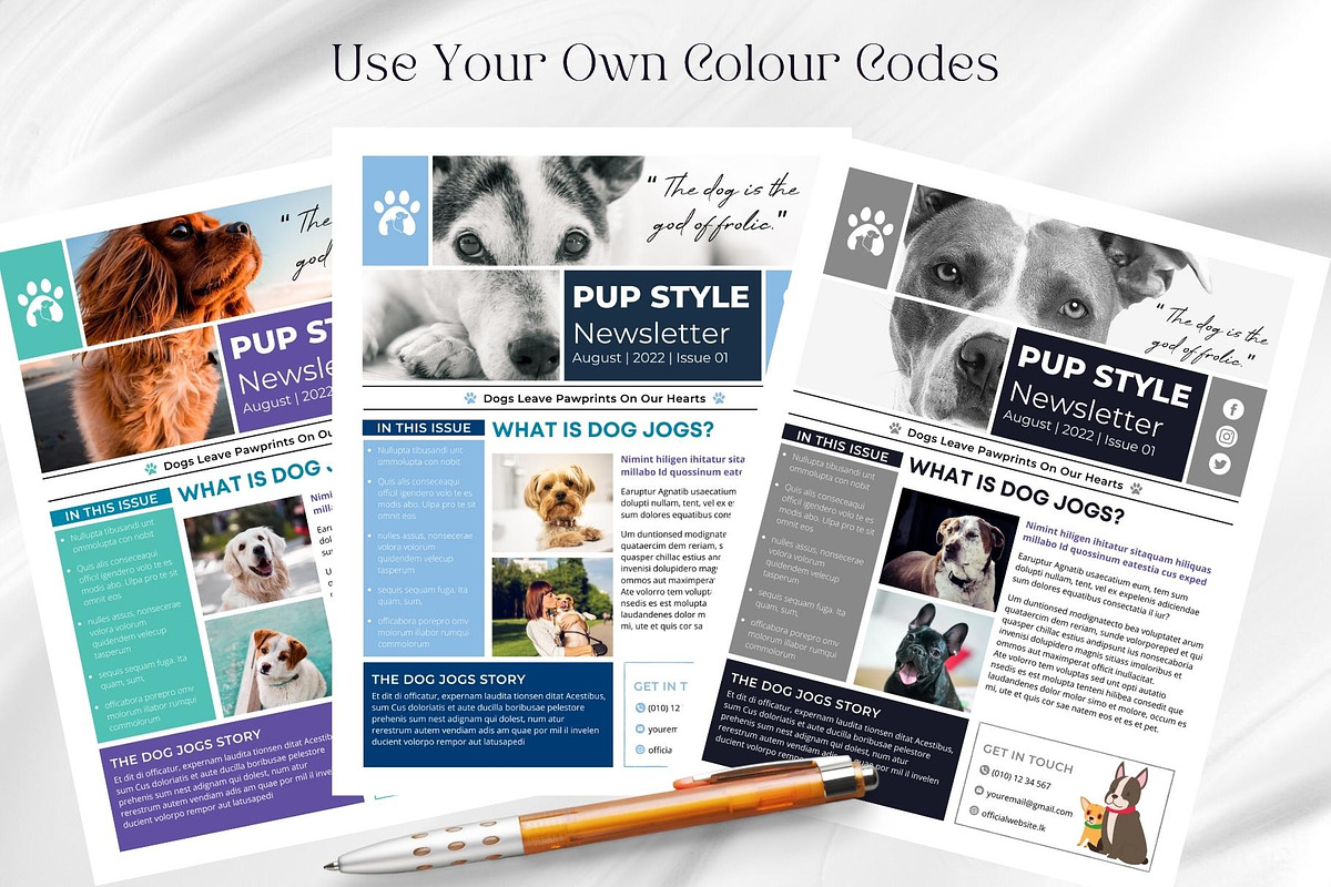 Canva newsletter template for pet dogs preview 5