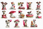 Whimsical Summer Dogs Clipart, an Illustration by Craft Nest (Thumbnail 6 of 12)