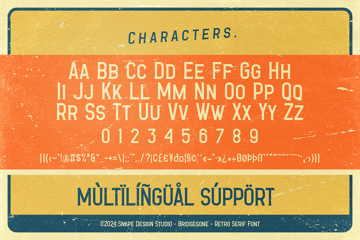 Bridgesone - Retro Serif Font, a Serif Font by Snape Design Studio (Photo 3 of 7)