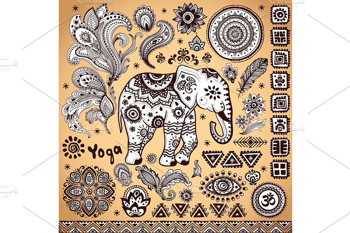 Set of Ethnic ornaments and symbols preview 3