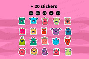 Monster Halloween Clipart Set, an Animal Illustration by Palau (Thumbnail 12 of 12)