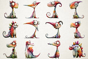 Quirky Dinosaurs PNG Clipart, an Animal Illustration by RobertsArt (Thumbnail 2 of 7)